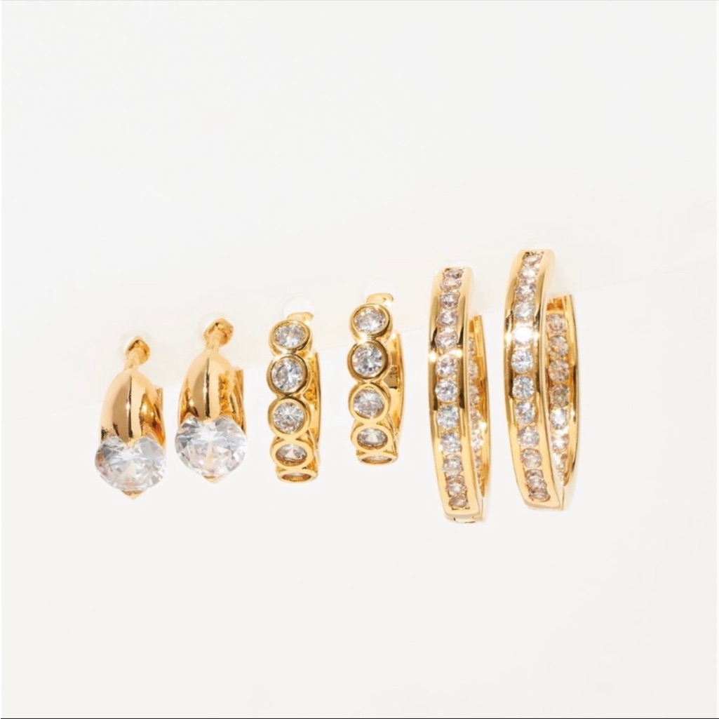 Anthropologie Set Of Three Delicate Earring